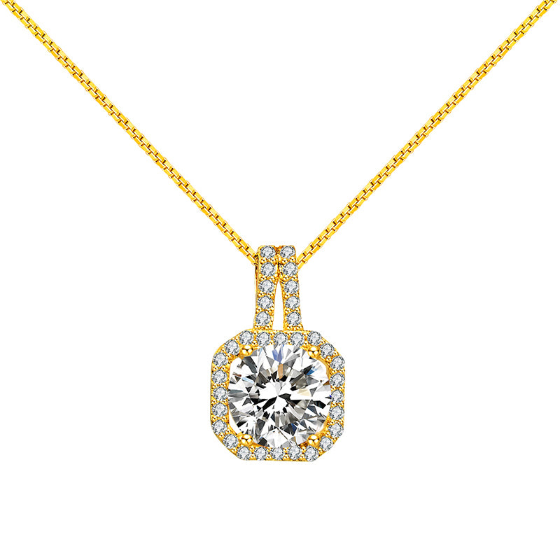 Brilliant Round Diamond Simulant Necklace