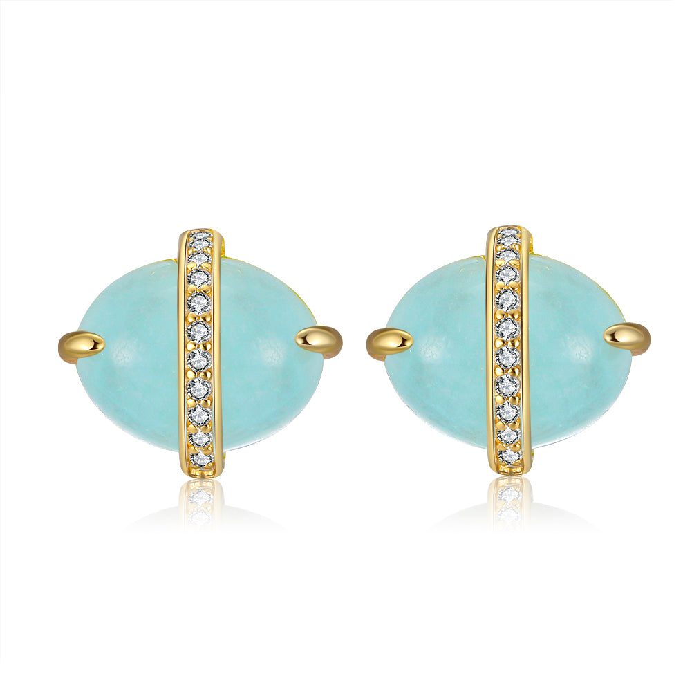 Aquamarine Gold Earrings