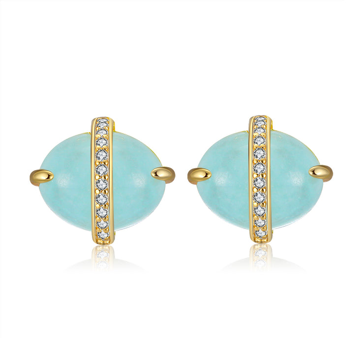Aquamarine Gold Earrings