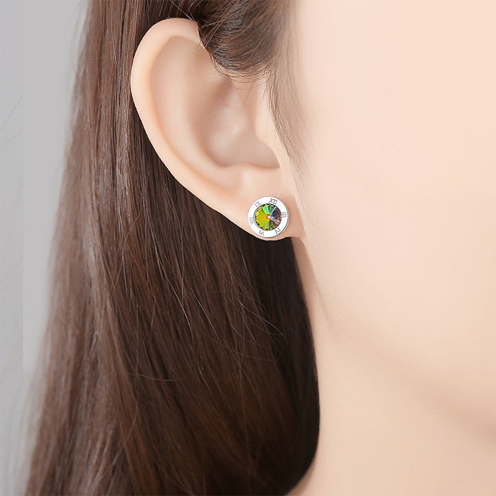 Roman Numeral Crystal Earrings
