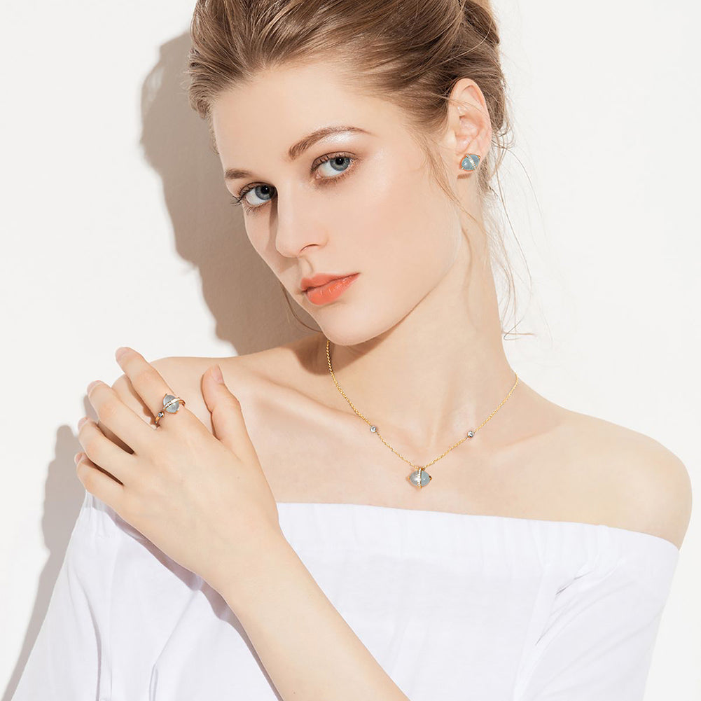 Aquamarine Gold Earrings