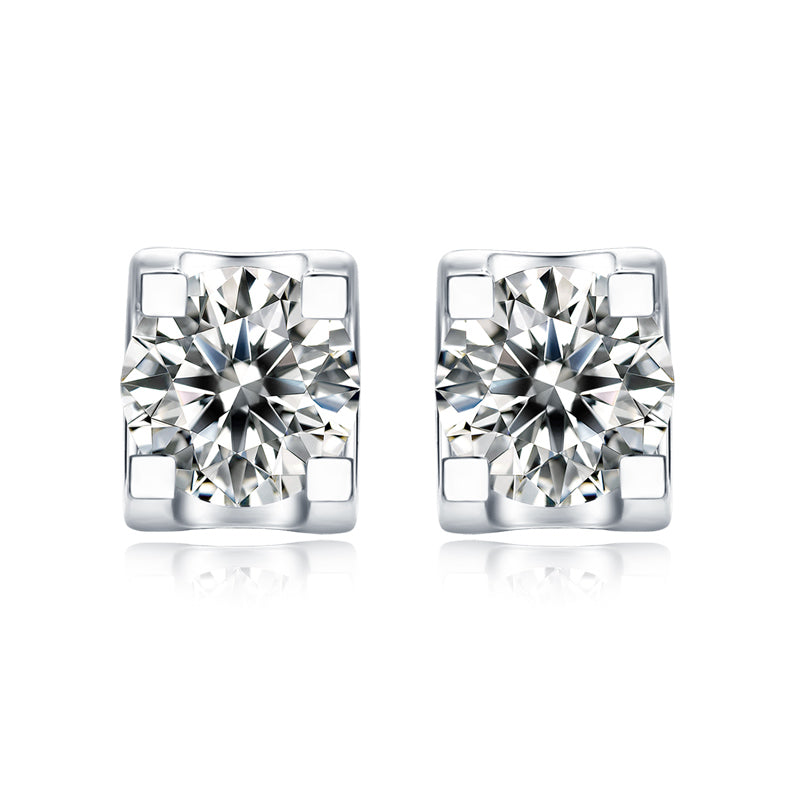 1 TCW Moissanite Silver Earrings