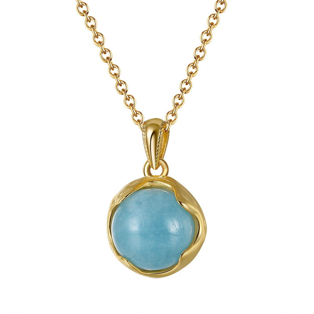 Aquamarine Gold Necklace