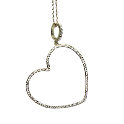 Gold Sparkling Heart Necklace