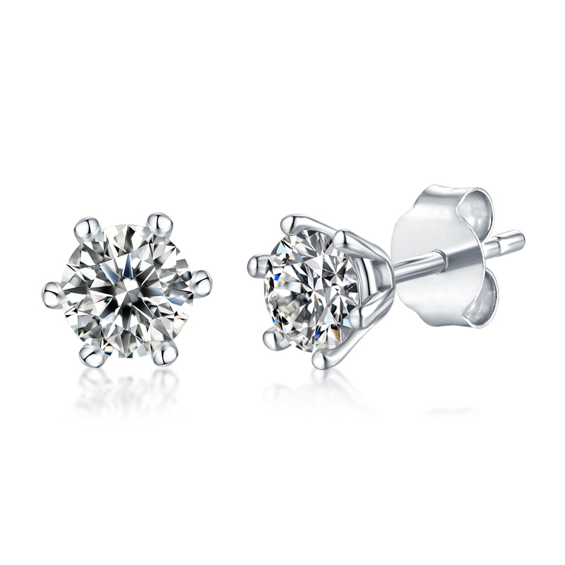 1 TCW Moissanite Silver Earrings