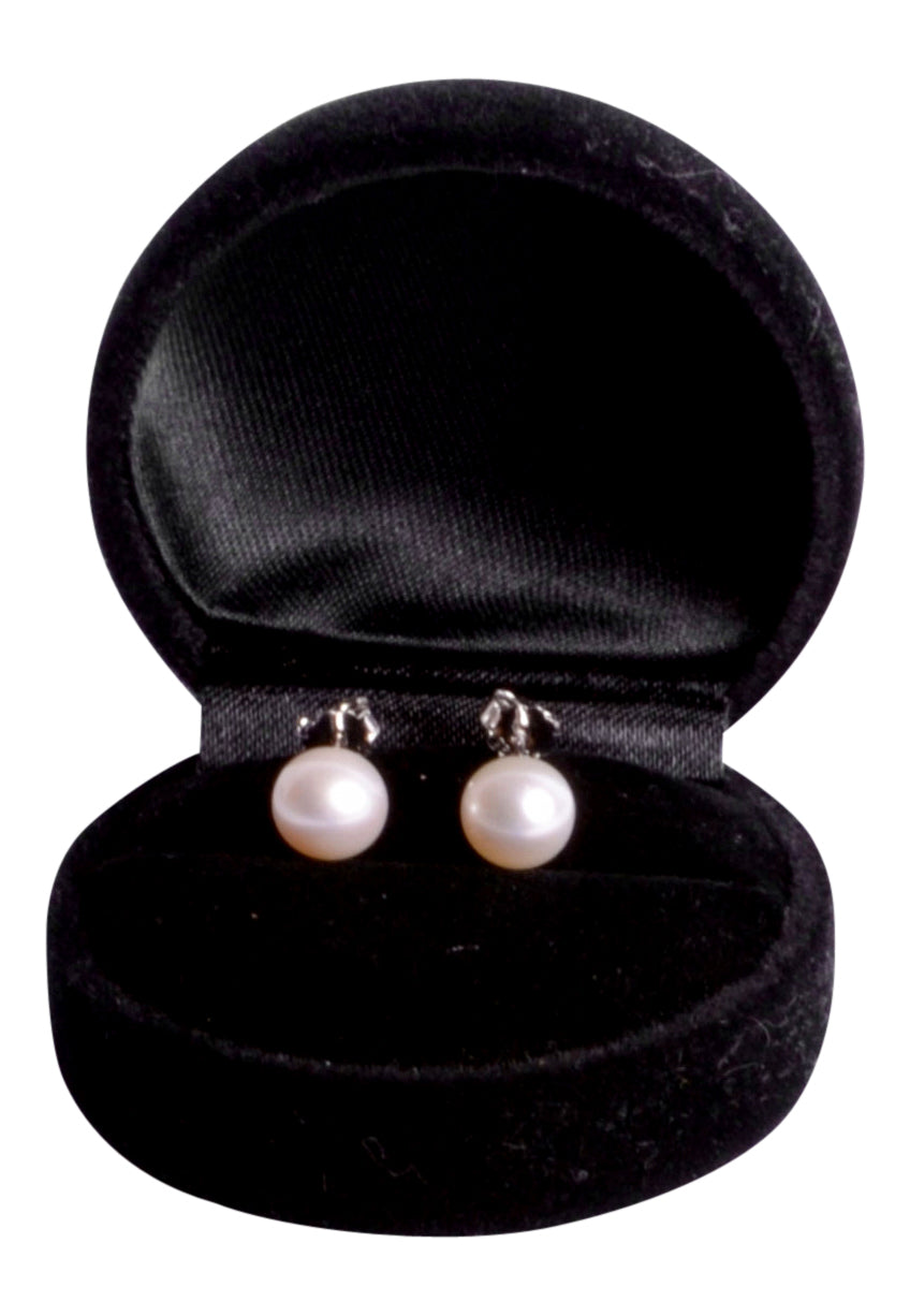 8 mm White Pearl Earrings