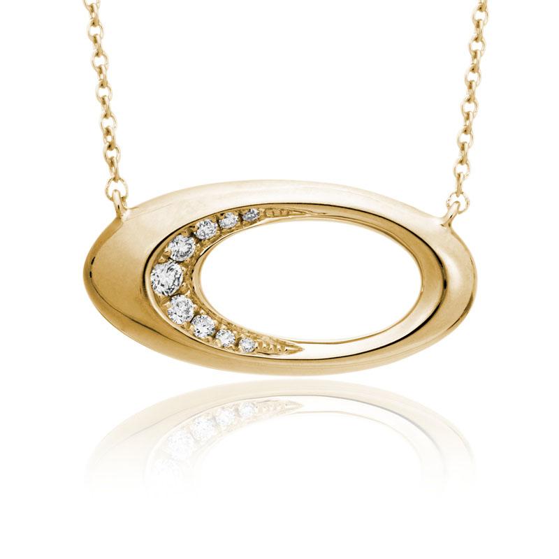 14K Yellow Gold Necklace with Diamonds