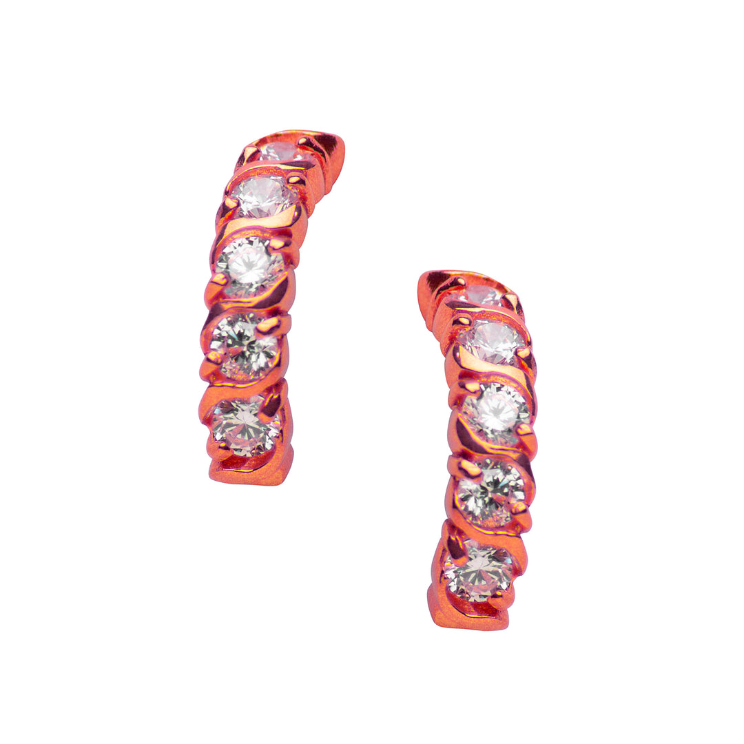 Rose Gold Diamond Simulant Drop Earrings