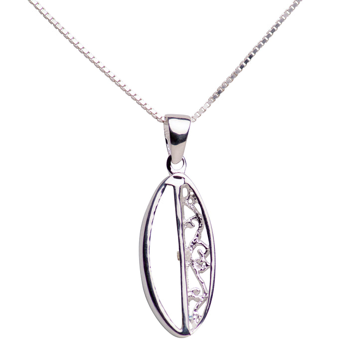 Blue Mother of Pearl Pendant Necklace