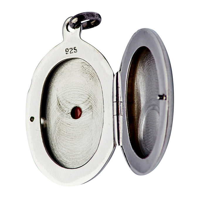 Silver Garnet Locket
