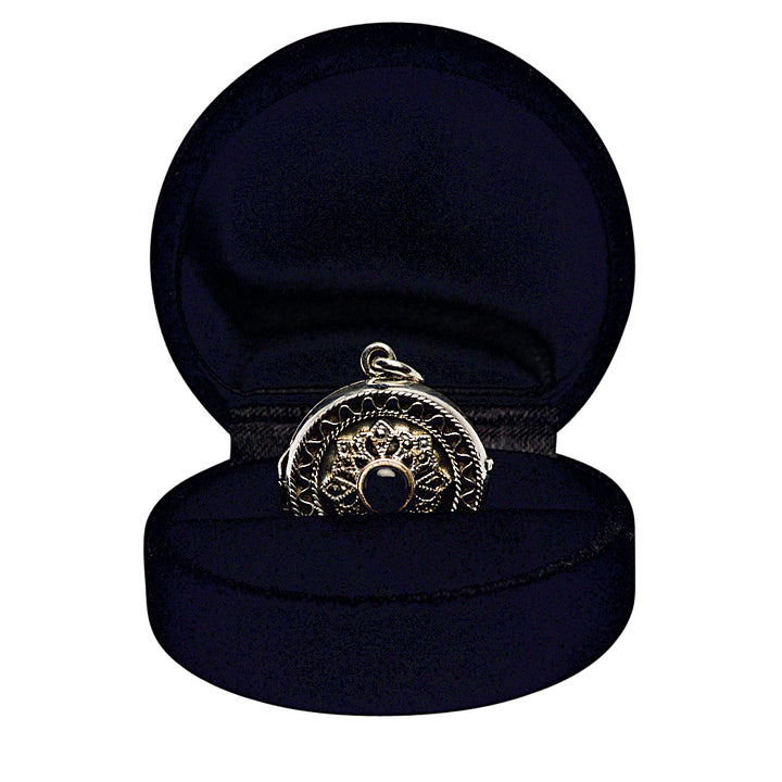 Black Onyx Silver Locket Pendant