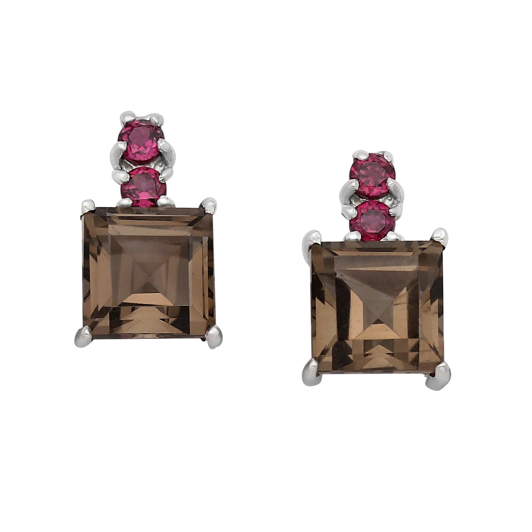 Smoky Quartz Silver Earrings