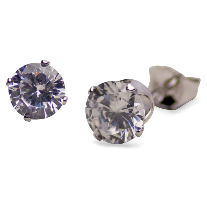 3.0 ctw Cubic Zirconia Round Stud Earrings | SilverAndGold