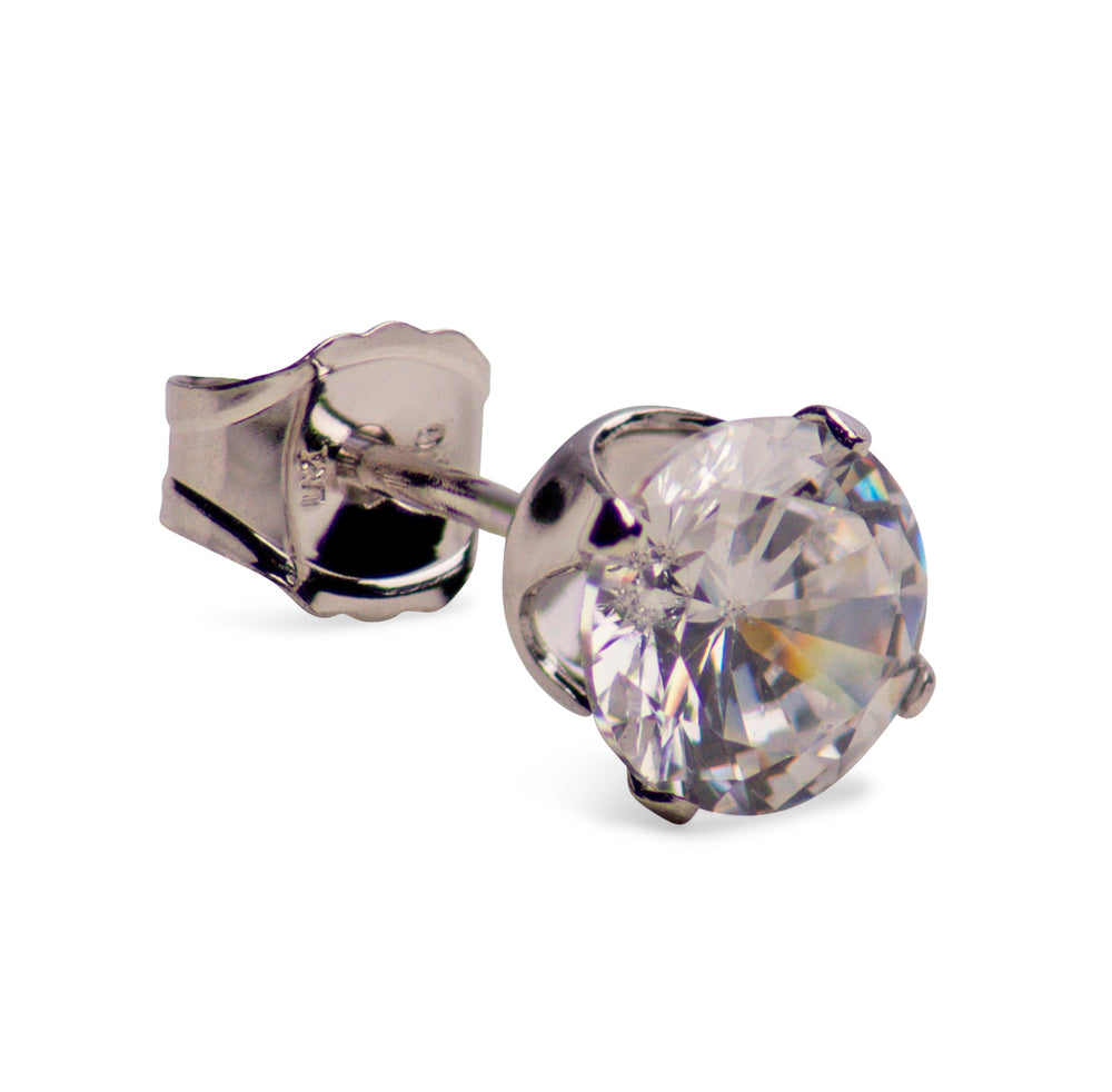 3.0 ctw Cubic Zirconia Round Stud Earrings | SilverAndGold