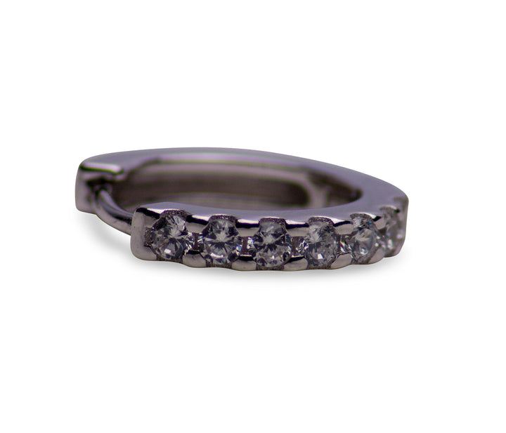 Sterling Silver & Cubic Zirconia Hoop Earrings | SilverAndGold