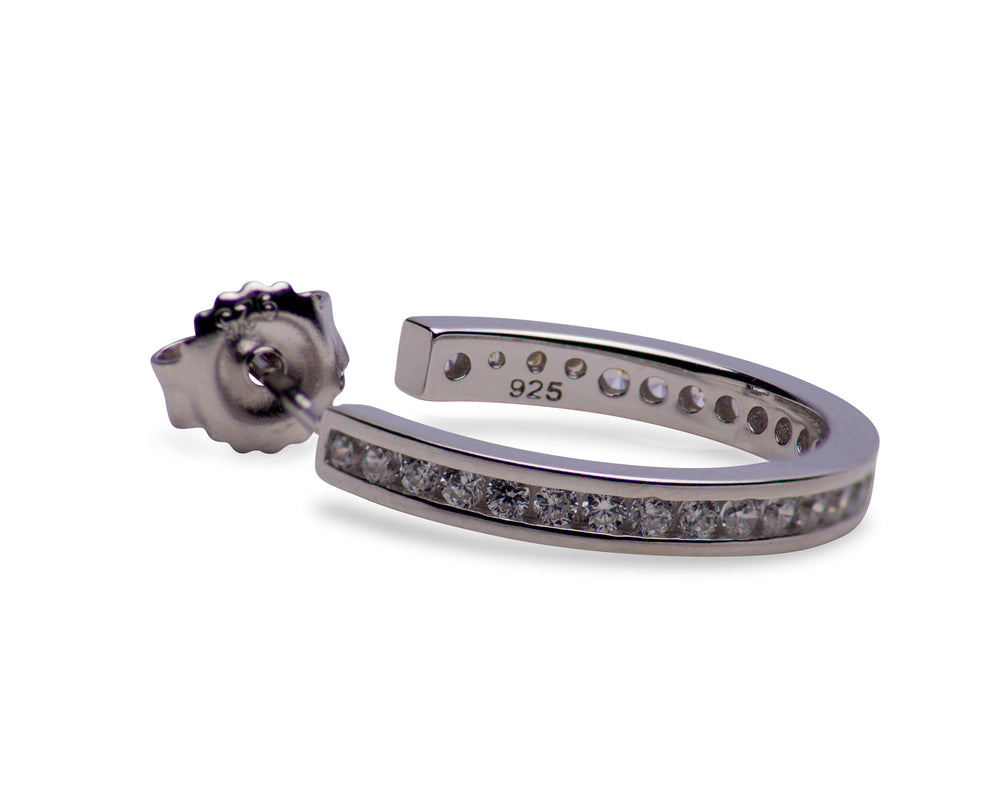 Sterling Silver & Cubic Zirconia Hoop Earrings | SilverAndGold