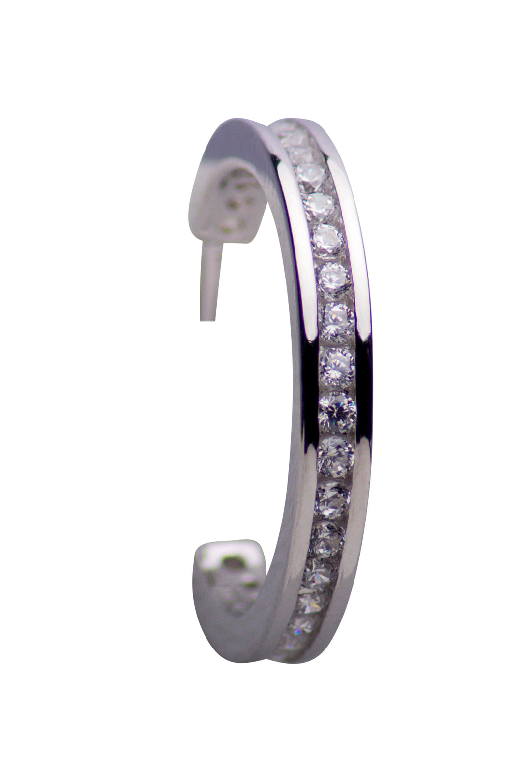 Sterling Silver & Cubic Zirconia Hoop Earrings | SilverAndGold