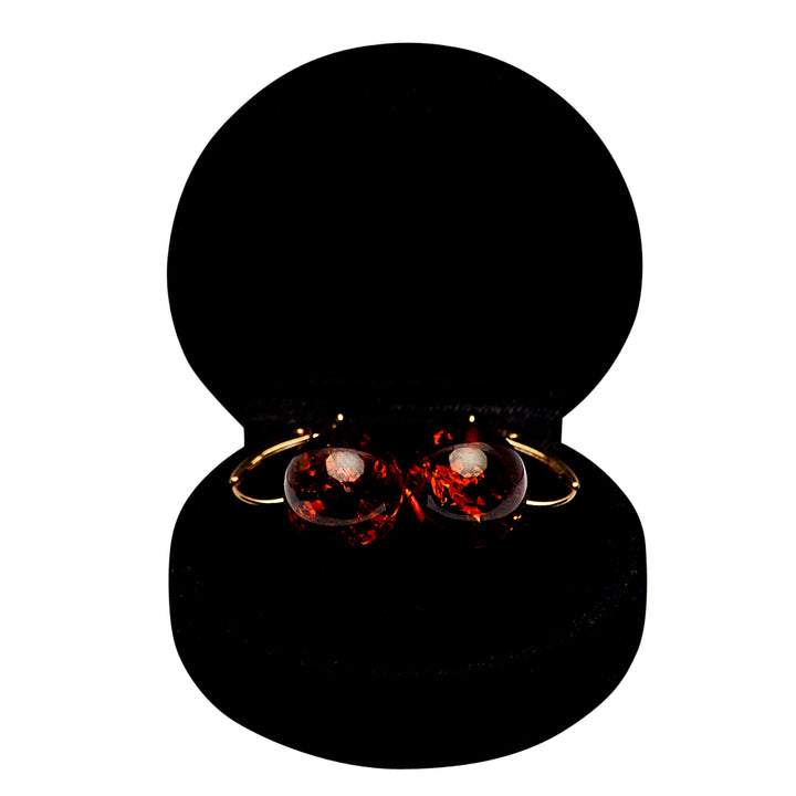 18K Yellow Gold Plated Amber Earrings | SilverAndGold