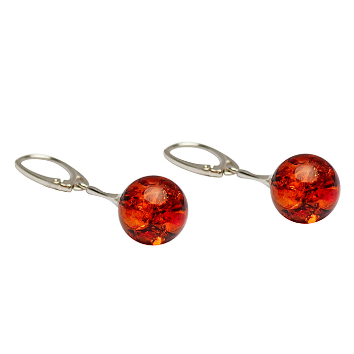 Sterling Silver & Amber Dangle Earrings | SilverAndGold