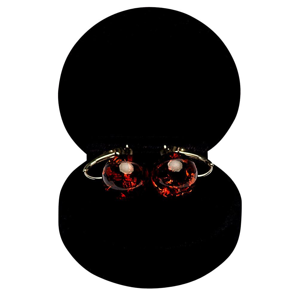 Sterling Silver & Amber Dangle Earrings | SilverAndGold