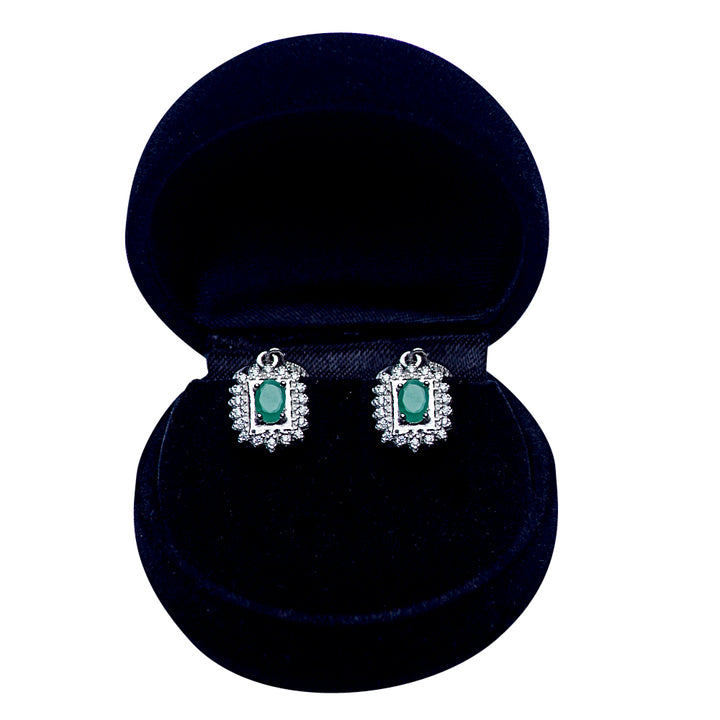 Swarovski Crystal & Emerald Earrings | SilverAndGold