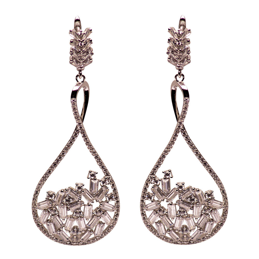 Art Deco Crystal Sterling Silver Chandelier Earrings | SilverAndGold