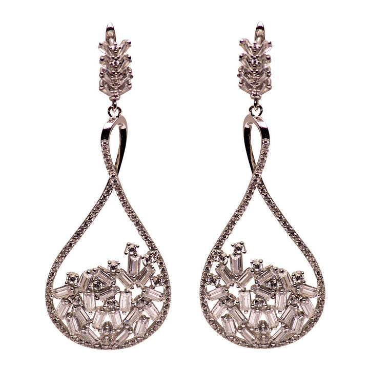 Art Deco Crystal Sterling Silver Chandelier Earrings | SilverAndGold