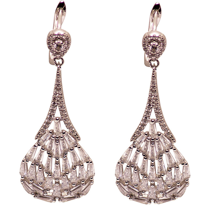 Crystal Chandelier Silver Earrings