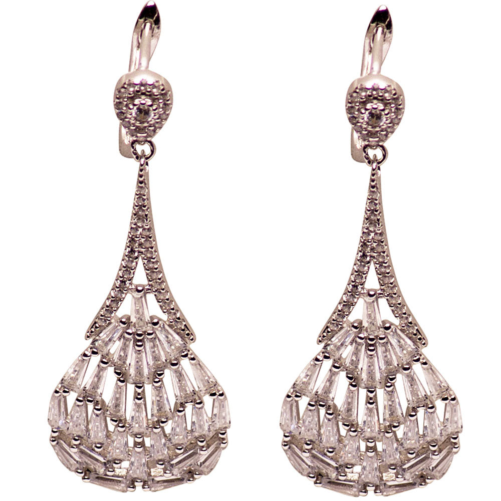 Crystal Chandelier Silver Earrings