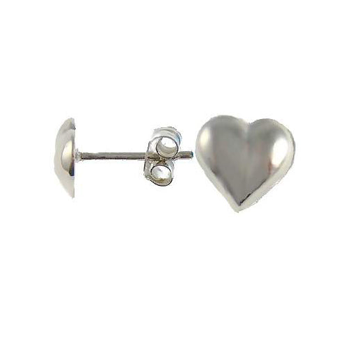 Sterling Silver Heart Stud Earrings | SilverAndGold