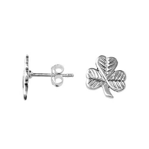 Sterling Silver Shamrock Clover Earrings | SilverAndGold