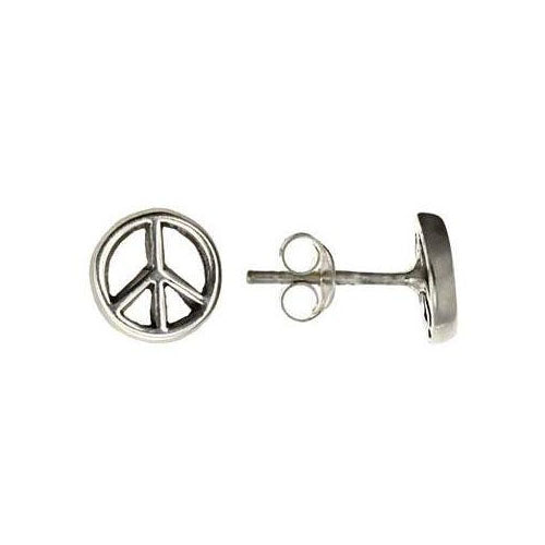 Silver Peace Symbol Earrings