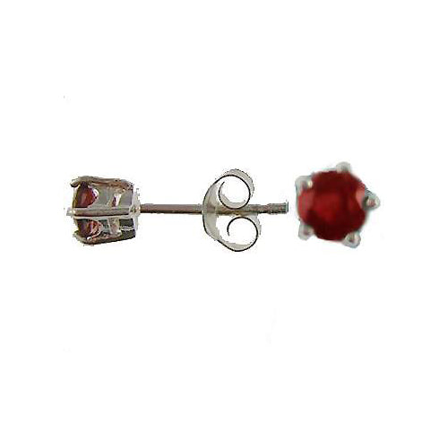 Ruby Red Gemstone Stud Earrings | SilverAndGold