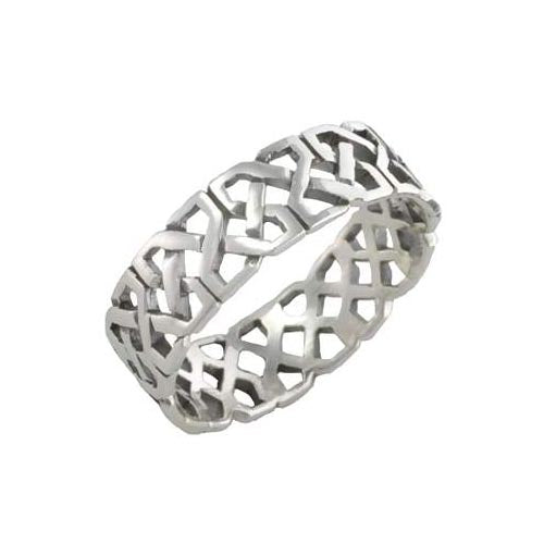 Silver Ring Square Knot Design