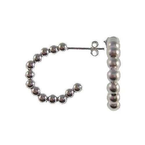 Sterling Silver Bead Hoop Earrings | SilverAndGold