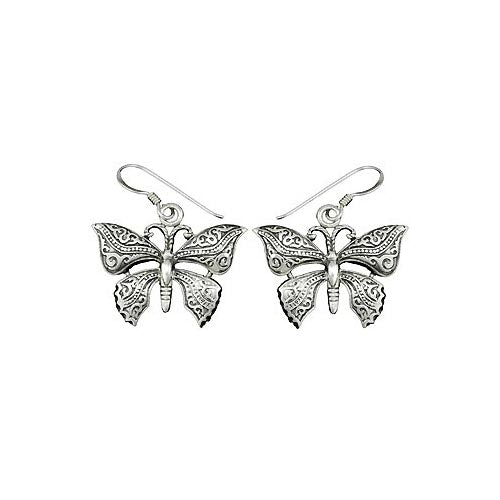 Large Sterling Silver Butterfly Earrings | SilverAndGold