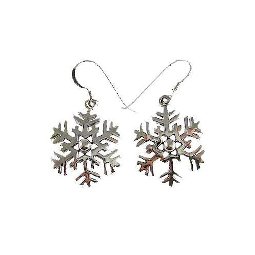 Sterling Silver Snowflake Earrings | SilverAndGold