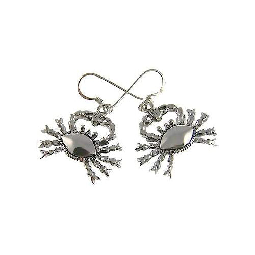 Cancer Zodiac Crab Sterling Silver Earrings | SilverAndGold