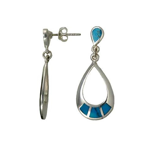 Turquoise & Sterling Silver Hoop Earrings | SilverAndGold
