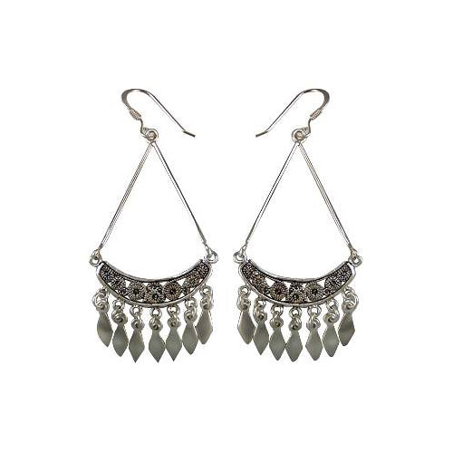 Sterling Silver French Filigree Dangle Earrings | SilverAndGold