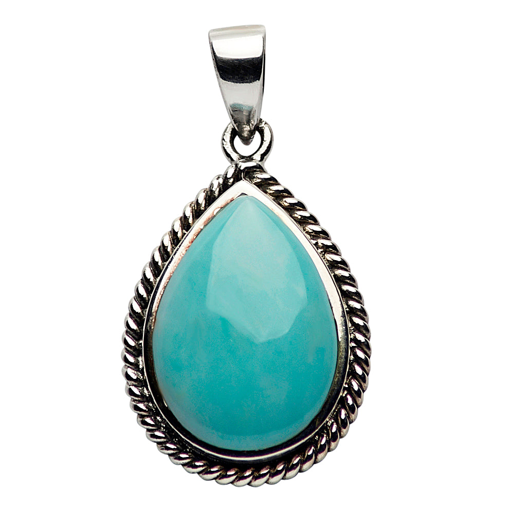 Turquoise Silver Teardrop Pendant