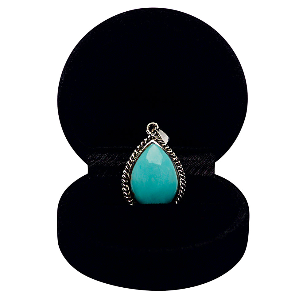 Turquoise Silver Teardrop Pendant