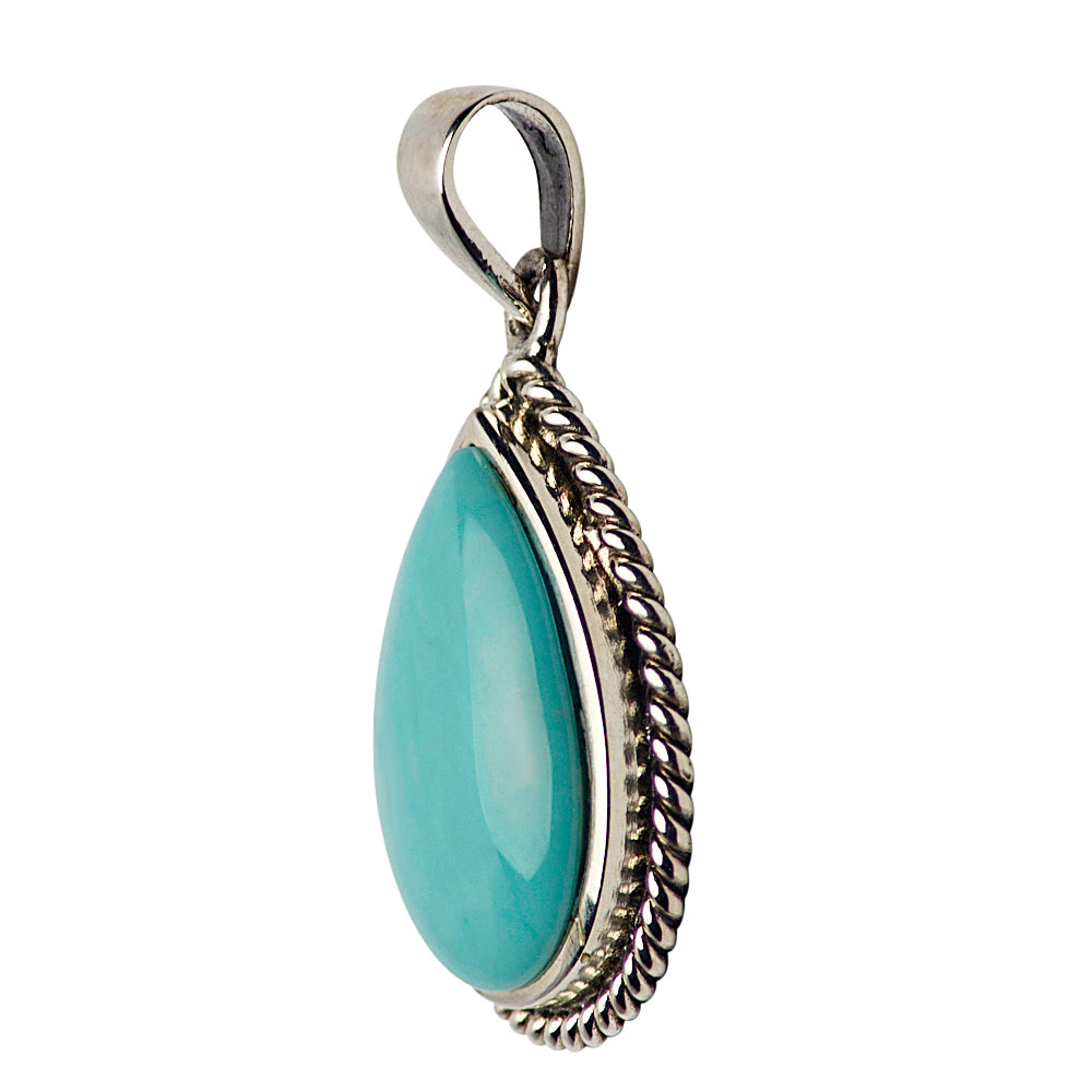 Turquoise Silver Teardrop Pendant