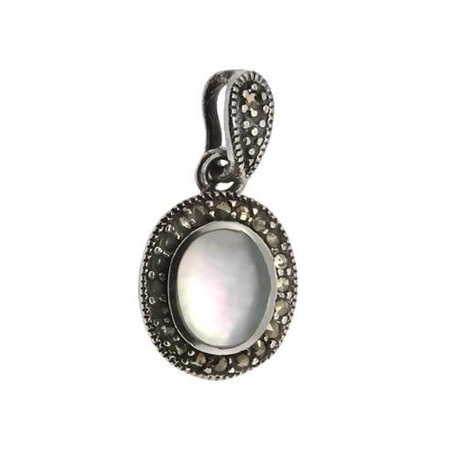 Sterling Silver and Mother of Pearl Pendant - SilverAndGold.com Silver And Gold