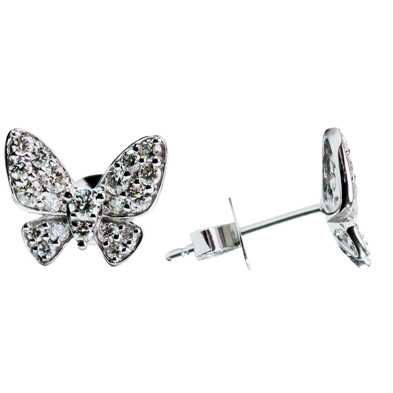18K Diamond Butterfly Earrings
