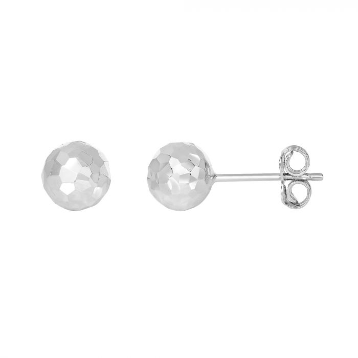 14K Gold Diamond Cut Earring