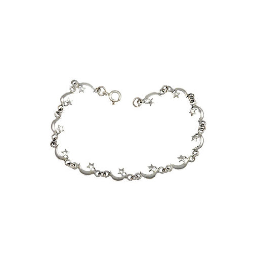 Moon and Star Bracelet - SilverAndGold.com Silver And Gold