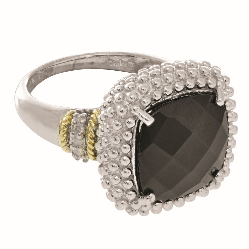 18K Black Onyx Diamond Ring