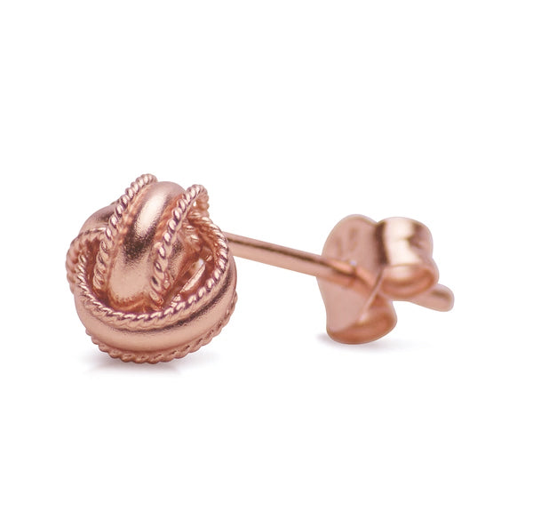 14K Rose Gold Love Knot Earrings | SilverAndGold