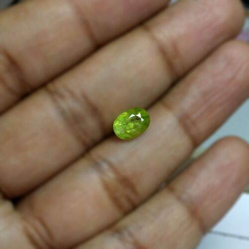 Green Titanite Sphene Oval 2.13 Carat Loose Gemstone